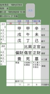 板野友美四柱推命命式画像