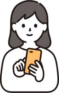 スマホ操作する女性画像