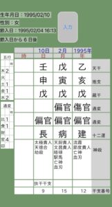 川口春奈四柱推命命式画像