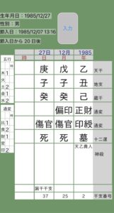 坂井良多四柱推命命式画像