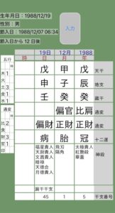 濵田崇裕四柱推命命式画像
