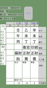 坂口健太郎四柱推命命式画像